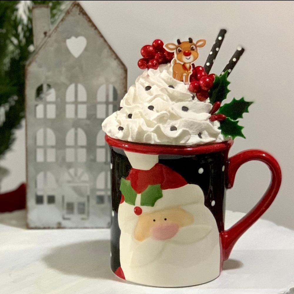 Handmade Mug Topper with Mug.